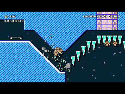 寒い冬でスベってダッシュ2! Star run ! by STK√イックン♪ - Super Mario Maker 2 - No Commentary 1bz