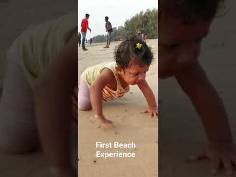 Izabella's First beach 🏖️ experience#babygirl #beach #firsttime