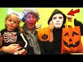 Halloween Trick or Treat for Surprise Candy! Outdoor Fun with Greedy Granny