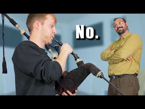 Saxophonist tries to learn bagpipes in 10 minutes