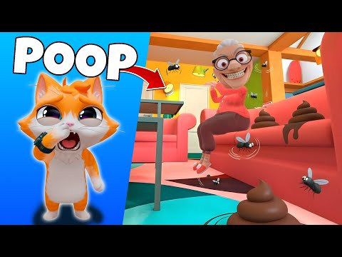 Les excréments TERRIFIANTS de grand-mère sur le canapé – Je suis un chat en réalité virtuelle !