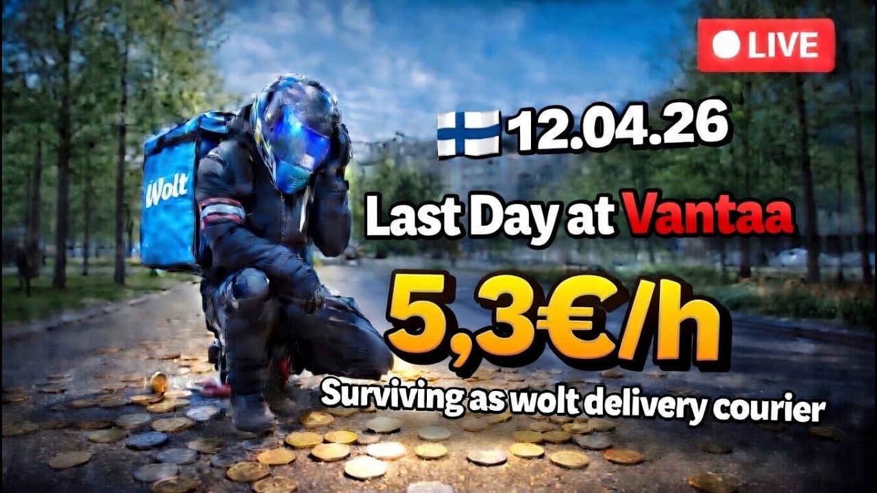 🇫🇮 12.04.26 NEW City: VANTAA! Surviving as wolt delivery courier with 5,3€/h in Finland!