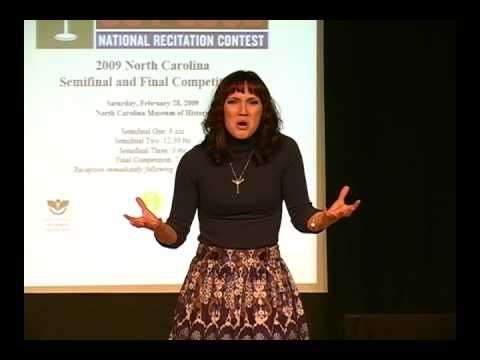 NC Poetry Out Loud 2009 - "Time Does Not Bring Relief: You All Have Lied" by Edna St. Vincent Millay