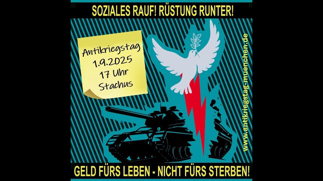 Antikriegstag München 1 September 2025 Antifaschistische Kundgebung am Karlsplatz Stachus