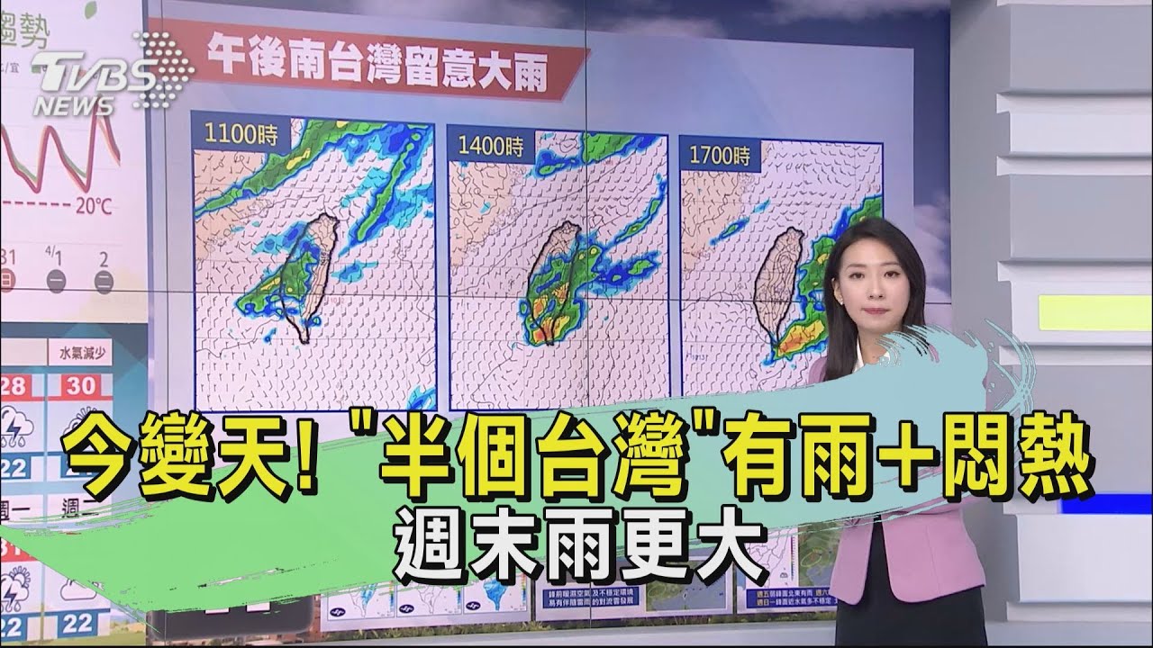 今變天!「半個台灣」有雨+悶熱 週末雨更大
