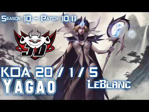 JDG Yagao LEBLANC vs LUCIAN Mid - Patch 10.11 KR Ranked