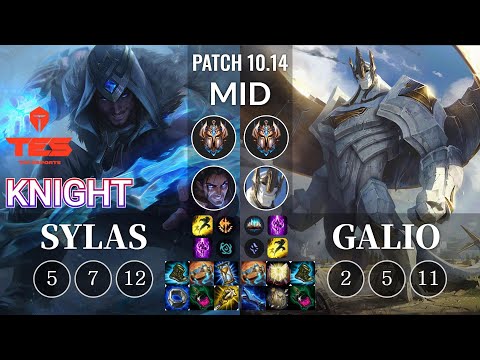 TES knight Sylas vs Galio Mid - KR Patch 10.14