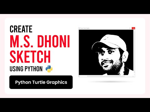 Create Ms Dhoni Sketch Using Python Python Turtle Graphics