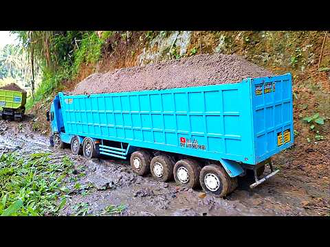 MAKES Nervous Dump Truck Trailer Hino 500 Loading SAND Truck Hino 500 Tronton WRONG TRACK