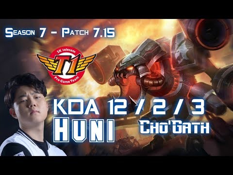 SKT T1 Huni CHO'GATH vs RUMBLE Top - Patch 7.15 KR Ranked