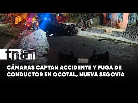 Cámaras captan accidente y fuga de conductor en Ocotal, Nueva Segovia