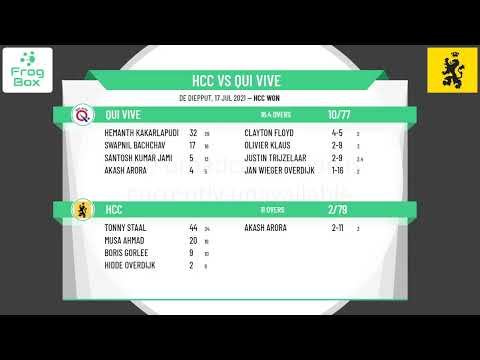🔴LIVE: HCC vs Qui Vive | KNCB Topklasse T20 Round 1  | Royal Dutch Cricket | 10-07-2021