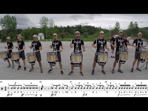 2018 Boston Crusaders Snares - LEARN THE MUSIC to "Marimba Spiritual"