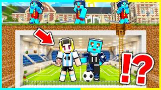 ママにバレずに家の地下にサッカー場作って宿題サボるマインクラフト【まいくら / マインクラフト】