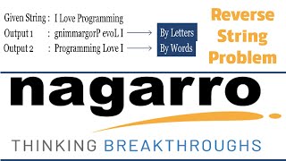 Reverse String By Letters | NAGARRO CODING ROUND | HINDI
