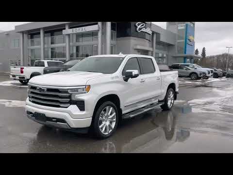 2025 Chevrolet Silverado 1500 Crew Cab Short Box 4-Wheel Drive High Country in White for sale at Royal Chevrolet in Orangeville, ON