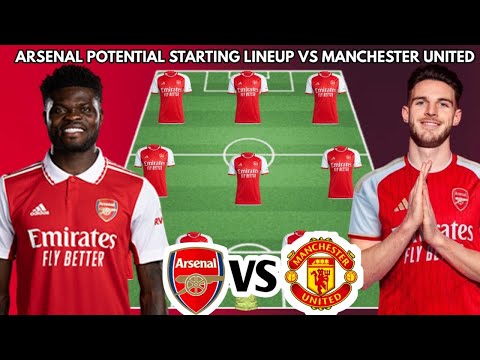 ARSENAL potential starting lineup vs Manchester United friendly match 2023/2024