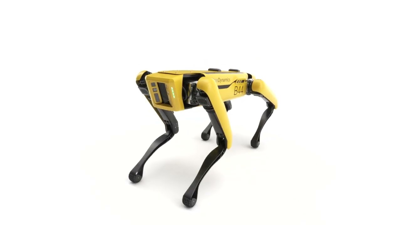 Donanımlı Boston Dynamics Robot K&ouml;peği Tespit Ediyor 3D Model