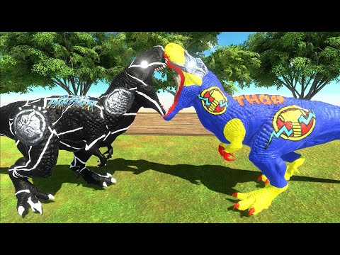 BLACK PANTHER T REX FOREST DEATH RUN - Animal Revolt Battle Simulator