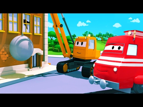 Troy der Zug und Dane der Abrisskran in Car City | Auto & Lastwagen Cartoons für Kinder 🚗 🚚