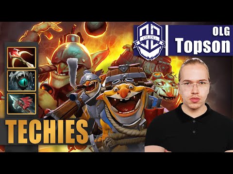 Techies Mid | OLG.Topson | 7.33 NEW TECHIES BROKEN RIGHT CLICK BUILD LOL | 7.33 Gameplay Highlights