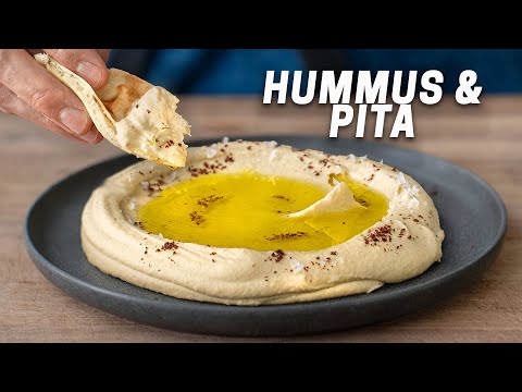 Super Smooth Hummus and EASY Pita Recipe