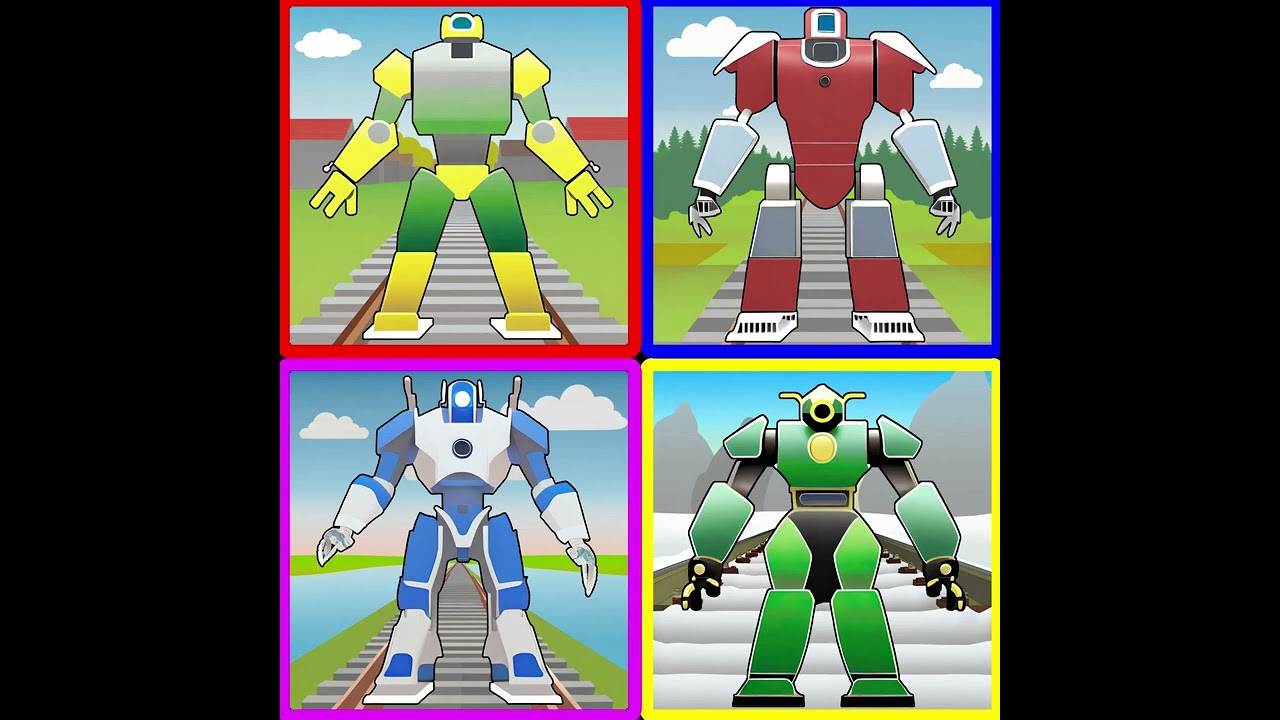 電車合体ロボ登場 Train combination robot appears