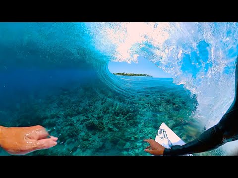 RAW POV SURFING 1' Deep REEF!  -  Perfection