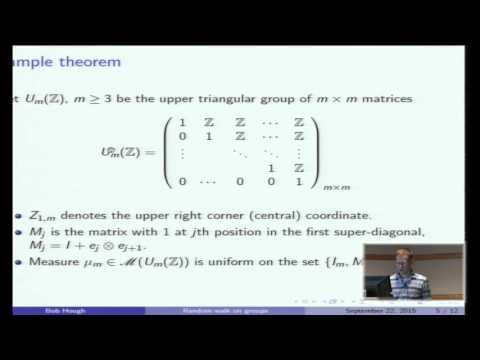 Recent progress on random walk in groups - Robert Hough