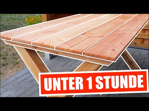 Build your own WOODEN GARDEN TABLE in 1 hour // MrHandwerk