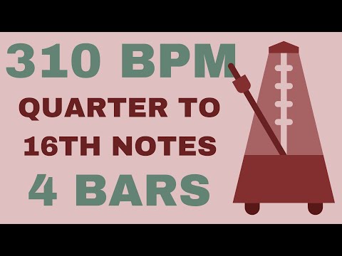 Metronome Click Track - 4 Bars Quarter to Sixteenth Notes 310 bpm - Smartronome