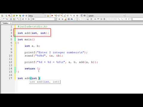 C Program Tutorial Write A Program To Add Two Numbers Using Function