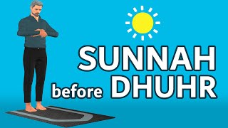 How to pray Sunnah before Dhuhr for men (beginners) - with Subtitle
