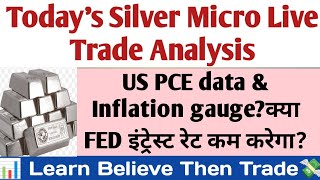 Silvermic Live trade analysis|US PCE data?commodity for beginner.Gold MCX Comex Dollar index