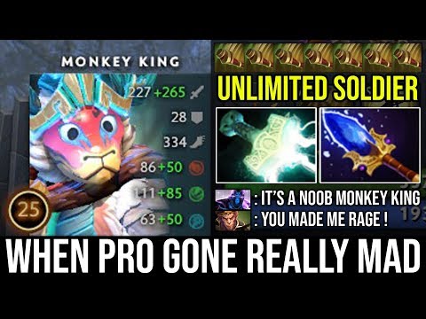 When Pro Monkey King Gone Mad - Crazy Rage Plays with Scepter Upgrade Unlimited Monkey Soldier DotA2