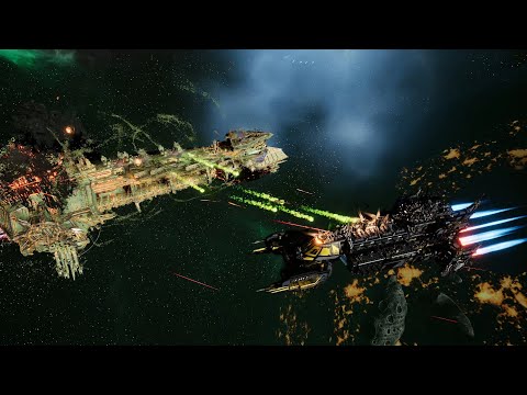 Death Guard vs Space Marines - Skalgrim Mod - Massive Battle - Battlefleet Gothic Armada 2