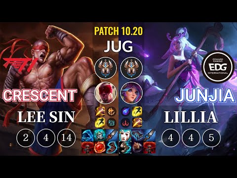 T1 Crescent Lee Sin vs EDG JunJia Lillia Jungle - KR Patch 10.20