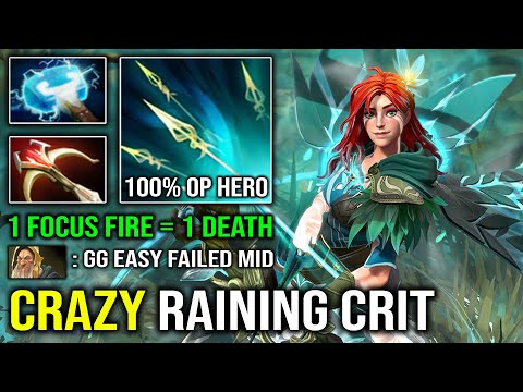 UNLIMITED Raining Crit 1 Focus Fire = 1 Death Crazy Mid Windranger Super OP Carry Dota 2