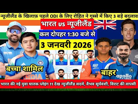 IND VS NZ ODI SERIES 2026 न्यूजीलैंड से वनडे सीरीज के लिए BCCI ने घोषित की भारतीय टीम