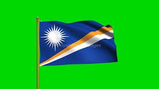 Marshal Islands National Flag | World Countries Flag Series | Green Screen | Royalty Free Footages