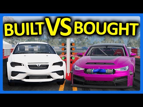 Built vs Bought 1/4 Mile Drag Racing Challenge in BeamNG!!