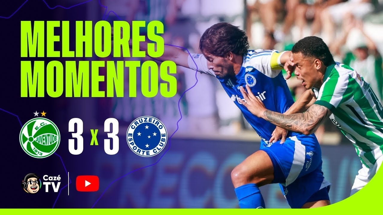 MELHORES MOMENTOS: JUVENTUDE 3 X 3 CRUZEIRO | BRASILEIRÃO 2025 | 34ª RODADA