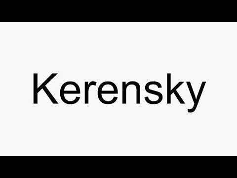 How to pronounce Kerensky