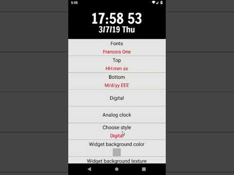 Date and time widget Video