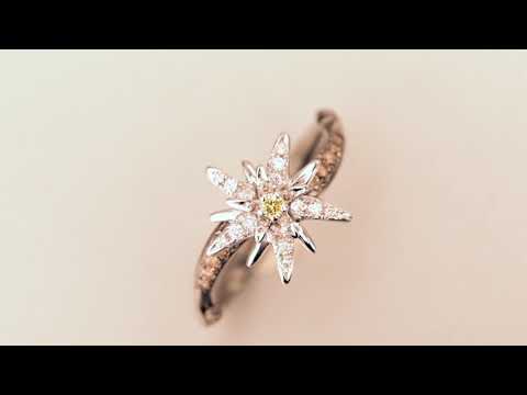 Bague Terre d'Edelweiss - Bague fleur diamant - Collection De Hantsetters
