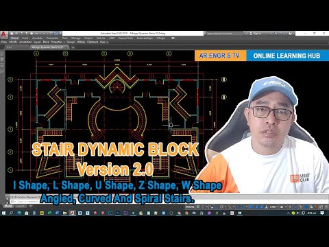All Shape Stair Dynamic Block in AutoCAD.