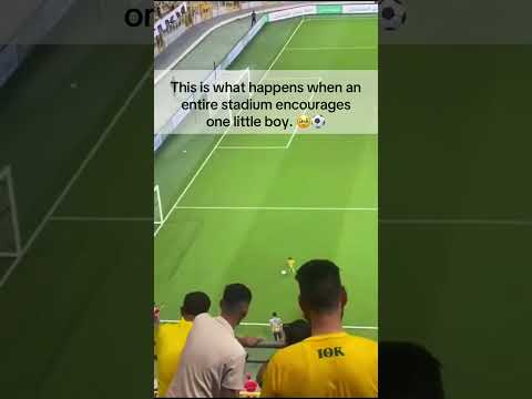 This is what happens when an entire stadium encourages one little boy. 🥹⚽️