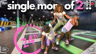 SINGLE MOM OF 2 for 24 HRS *never doing this again*😅+ a fight at the trampoline park !!
