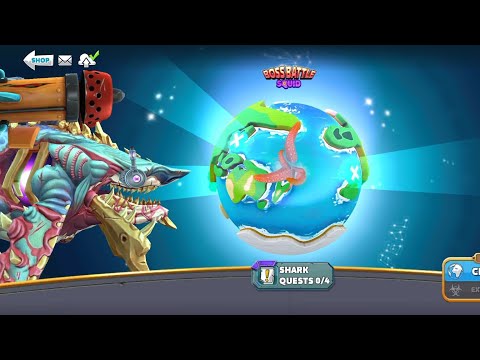 Alpha Zombie shark vs Colossal Squid Hungry Shark World