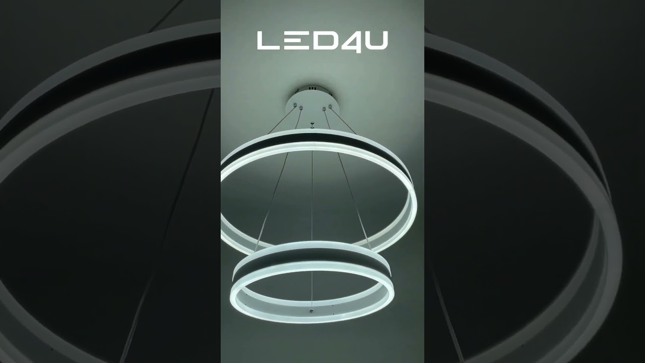 Подвесной светильник 80*80*110 см, LED 94W, 3000 / 6000K, Белый LED4U L1086-80-60-40 WH